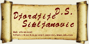 Đorđije Sipljanović vizit kartica
